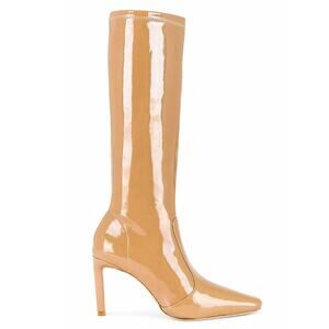 SALE! Camila Coelho Tan Patent Knee High Heeled Boots